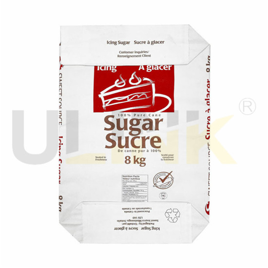 8kg Good Printing White Kraft Sugar Packaging Valve Paper Bag