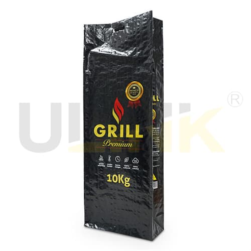 Custom Empty 10kg Laminated PP Woven Wholesale Charcoal Packaging Bags with Cut Handle