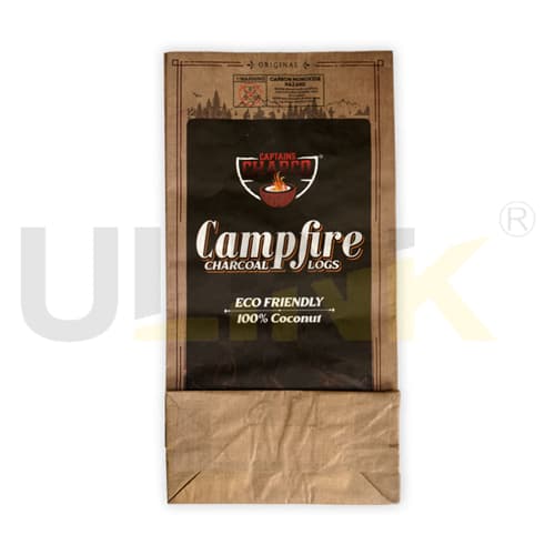 5kg Custom Printed Side Gusset Block Bottom Multi Layer Paper Charcoal Packaging Bag