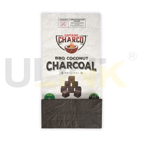 Custom Printed Empty 5kg Pasted Block Bottom Charcoal Packaging Bag Manufacturer