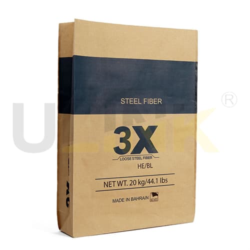 Custom 20 kg 44.1lbs PP Woven Paper Plastic Composite Bag Steel Fiber Packaging Bag