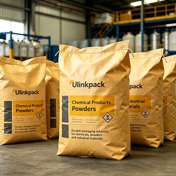Packaging bags for chemicals, powders and industrial materials