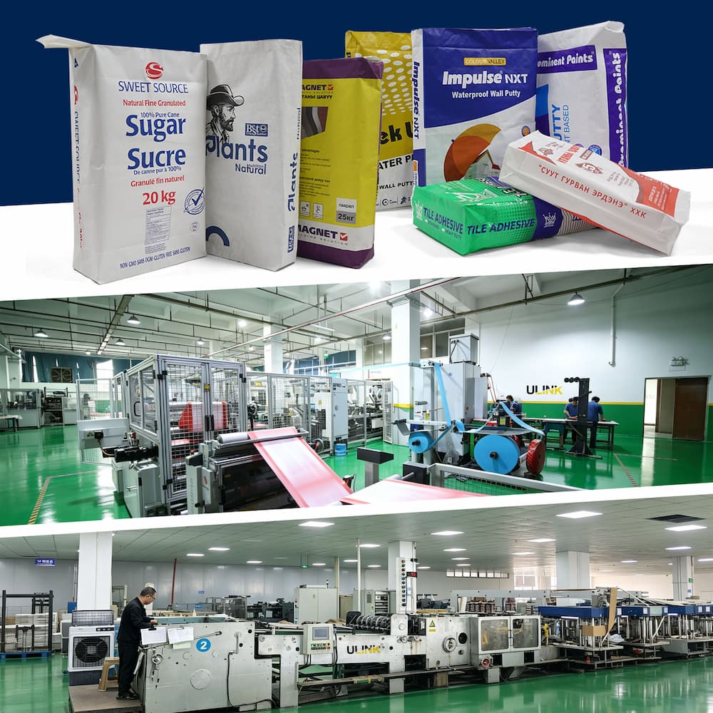 Industrial valve bag manufacturer factory environment.