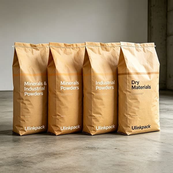 Paper plastic bags for minerals, powders and other dry materials